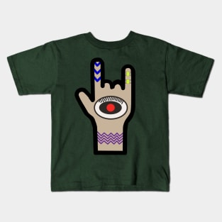 Rock On Tribal Style Kids T-Shirt